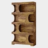 Havemies Modular Display Shelves & Bookcase - Contemporary Freestanding Unit for Living Room Decor, Studio Apartments & Record Collections, Adjustable Shelves (Brown)