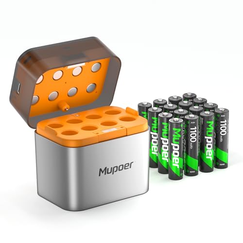 AAA Akkus Wiederaufladbar mit Ladegerät 16er-Pack Akku-Ladegerät AA/AAA Aufladbare Batterien AAA NiMH 1.2V 1100mAh Akku für Gigaset Telefon Spielzeug Walkie Talkie Kamera