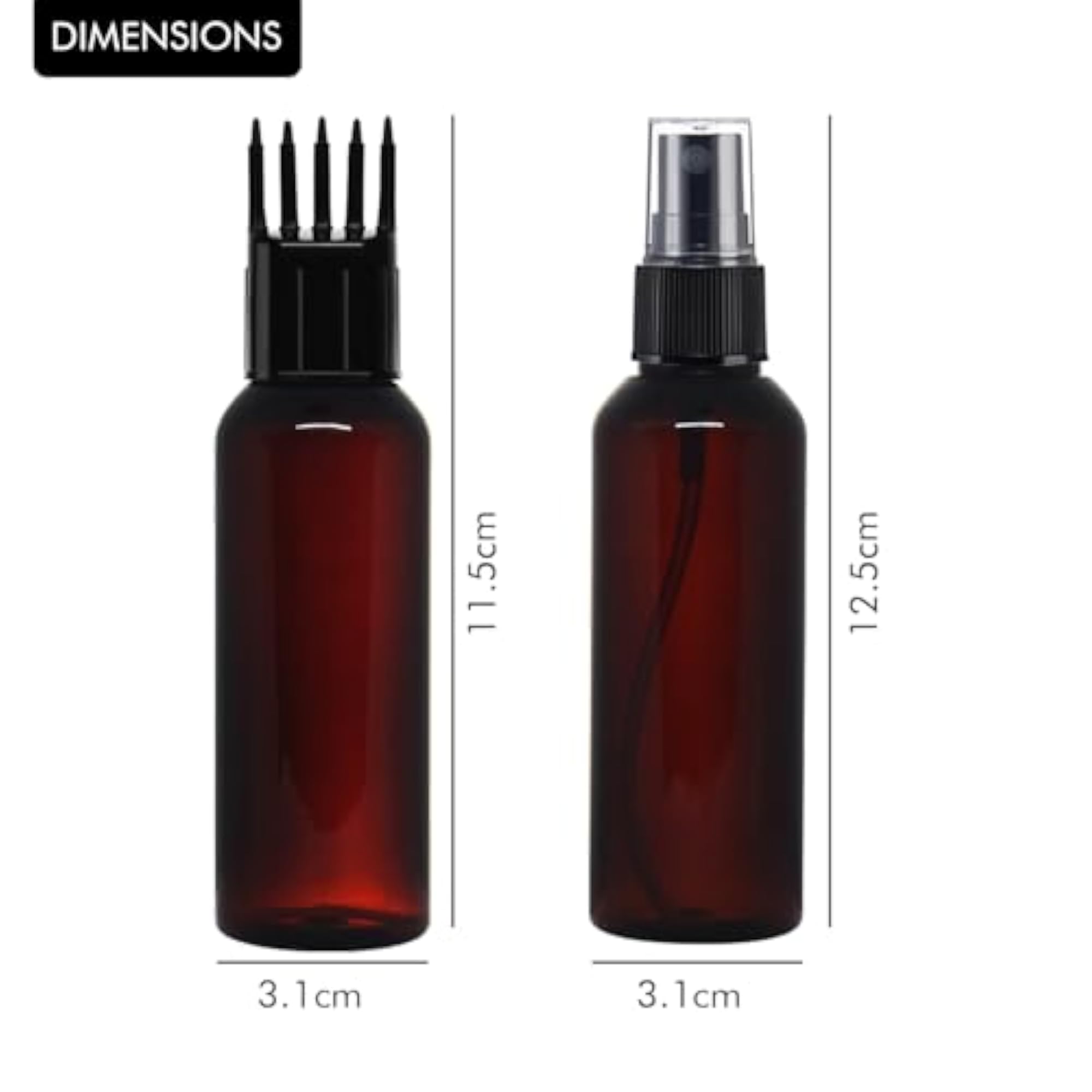 Combo of 4-50 ml Amber Plastic Empty Fine Mist Spray Bottles
