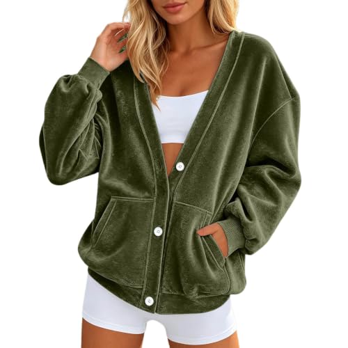 Chaqueta de punto relajada para invierno en terciopelo elegante