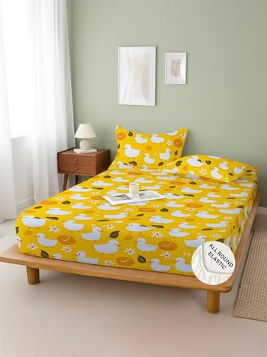 Image of Weave & Decor Printed Kids Bedsheet Double Bed 72x72x8 Inches, Wrinkle-Free with 2 Pillow Covers 20x30 Inch