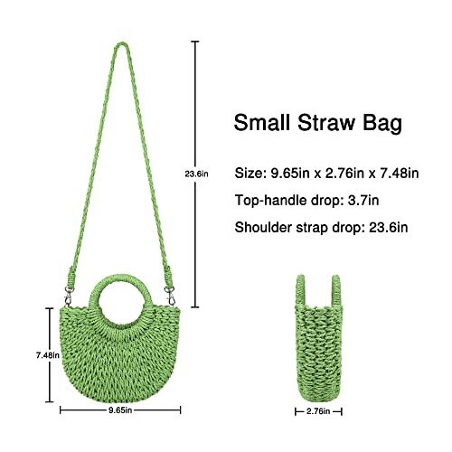Image of Womens Straw Beach Bag Woven Crossbody Shoulder Bags Top Handle Satchel Handbag Purse for Summer