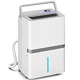 HOMCOM Deshumidificador 35L/Día, Deshumidificador de Humedad, para 40-90 ㎡, Luz Indicador de Humedad, Depósito 5,5 Litros, Drenaje Continuo, Temporizador 24H, Pantalla LED, Secado Ropa, Blanco
