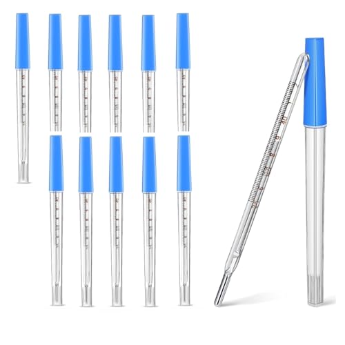 Glass Clinical Thermometer for Fever, Mercury-Free, Accurate Body...