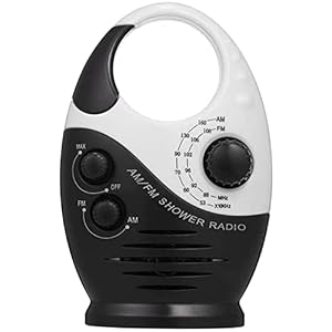 Waterdichte Doucheradio Mini Draagbare Doucheradio AM FM Ingebouwde Luidspreker Instelbaar Volume Hangende Radio Met Handgreep Aan De Bovenkant Voor Thuis Strand Hot Tub Badkamer Buiten black