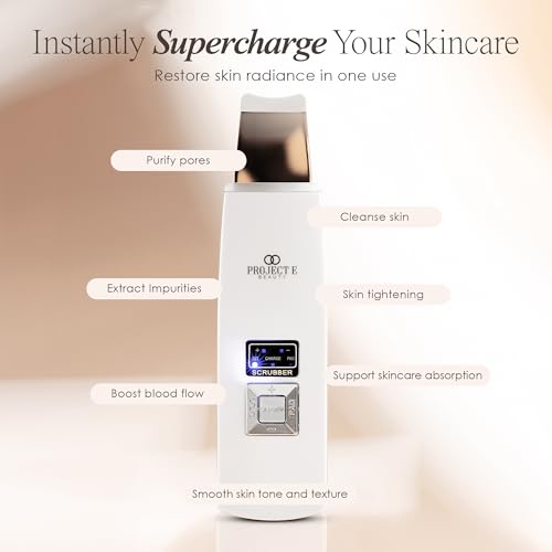 Skin Care Scrubber by Project E Beauty | Skin Spatula for Gentle Exfoliation | Blackhead Removal | Deep Pore Cleansing | Dead Skin Remover | Smoother Complexion