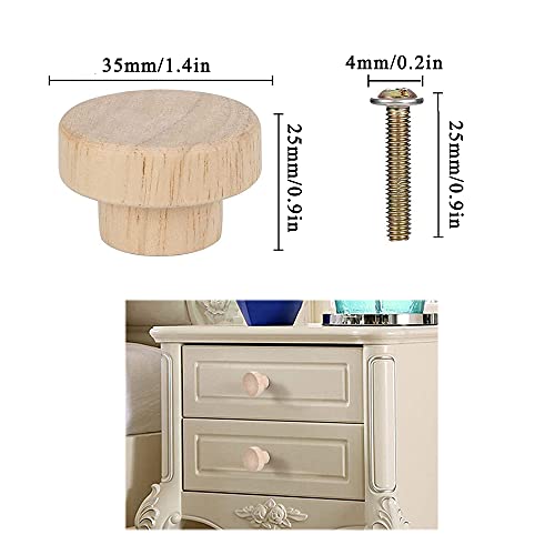 10 Pezzi 35 × 25 Pomello della Porta in Legno