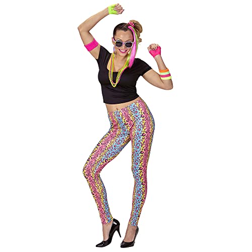 W WIDMANN MILANO Party Fashion - Costume Fille des années 80, T-shirt, leggings, chaîne, tenue des années 80, Disco Fever, carnaval