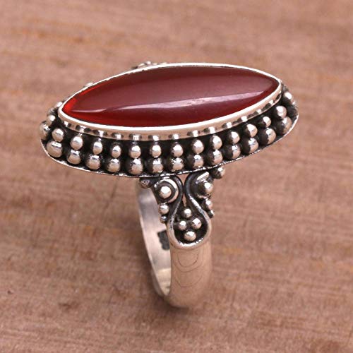 Novica Fire And Courage Sterling Silver Carnelian Ring For Girls Womens #TOP3