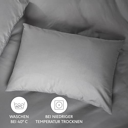 Dreamzie Kissenbezug 50x70 2er Set - Kopfkissenbezug 50x70 Anthrazit mit Reißverschluss aus Mikrofaser Weich, 50x70 cm Pillow Cover