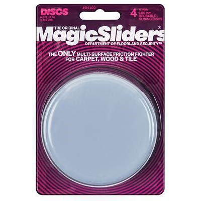 Magic Sliders 04100 Surface Protectors Furniture Sliding Discs Adhesive 4-in. Round 4-Pk. - Quantity 3