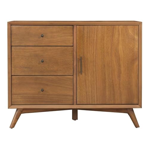 Oakestry Flynn Mid Century Accent Cabinet Acorn Solid Wood Sideboard Storage Console Entryway Buffet Organizer Modern Minimalist Design Compact Stylish Durable Easy Assembly Multipurpose Furniture