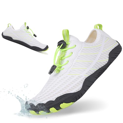 HiGropcore Water Shoes Men Women, Barefoot Wide Toe Box Beach Shoes, Quick Dry Breathable Swim Aqua Socks with Drainage