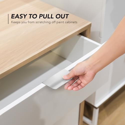 Image of Brushed Nickel Cabinet Handles Finger Edge Pulls 3 Inch CC 10 Pack