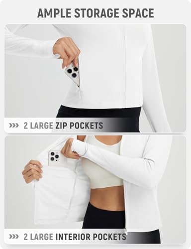 baleaf Women's UPF 50+ Sun Shirts Protection SPF Crop Jacket UV Protection Long Sleeve Full Zip Clothing Lightweight4