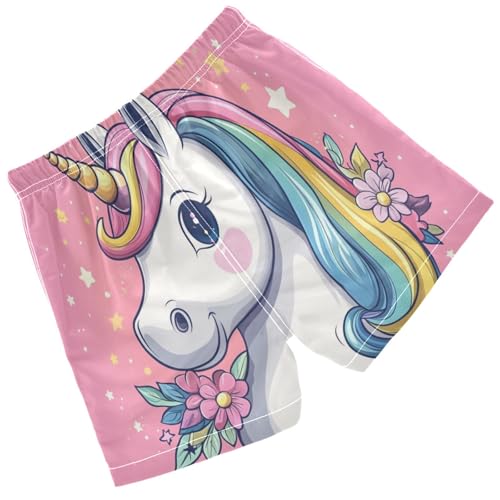 Pigsaly Boys Swim Trunks Unicorn Pastel Boys Board Shorts Swimsuit Swimwear Summer Bathing Suit XS2