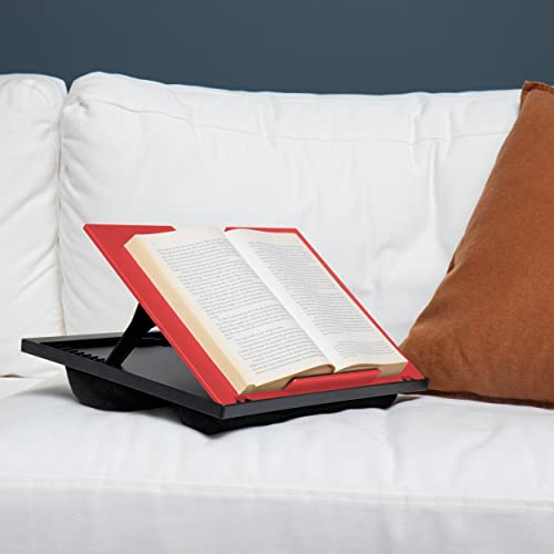 Mind Reader Anchor Collection, Scrivania Portatile Regolabile A 8 Posizioni, Con Cuscini Integrati, Colore: Rosso - 7
