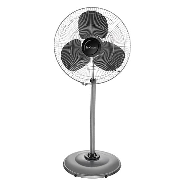 Image of Hindware Exceto 5 Blade 500 mm Pedestal Fan | 500 mm (50 cm) | White Grey | 2 yrs Warranty