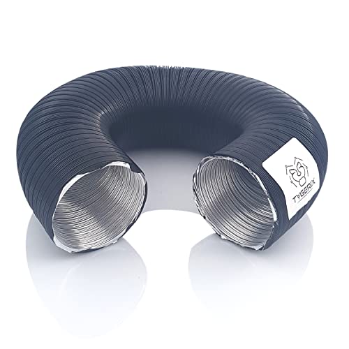 TYGERIX® Tuyau Flexible en Aluminium 60 mm Noir| Extensible 1,2 m | Double Épaisseur | pour Poêles Chaudières Hottes