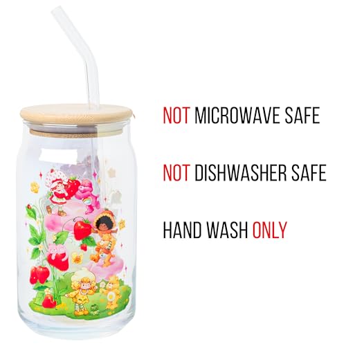 Image of Silver Buffalo Care Bears and Strawberry Shortcake, Glass Tumbler, 16oz