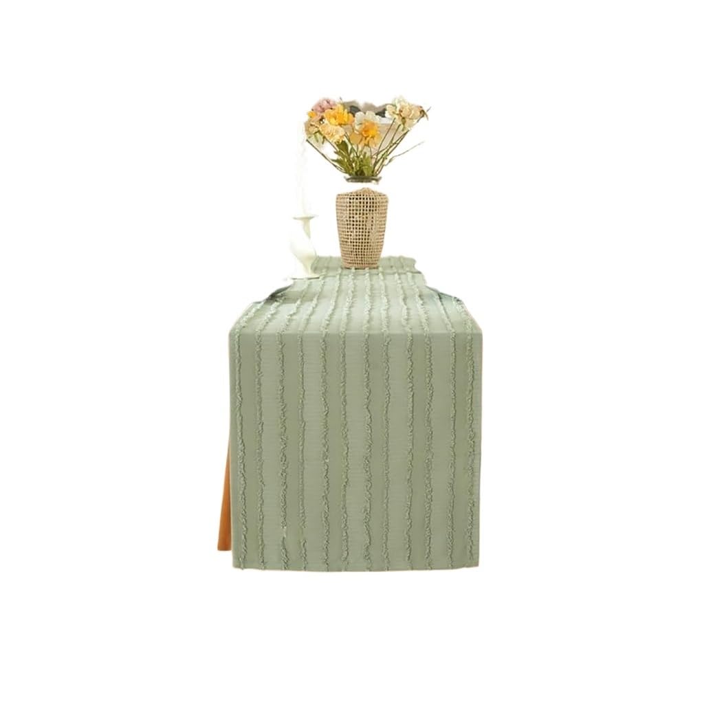 NIUSABOU Kitchen Dining TableDecoration, Solid Color Table Runner Multicolor 33x(153-305) cm(Green,33x153cm(12.9x60.2in))