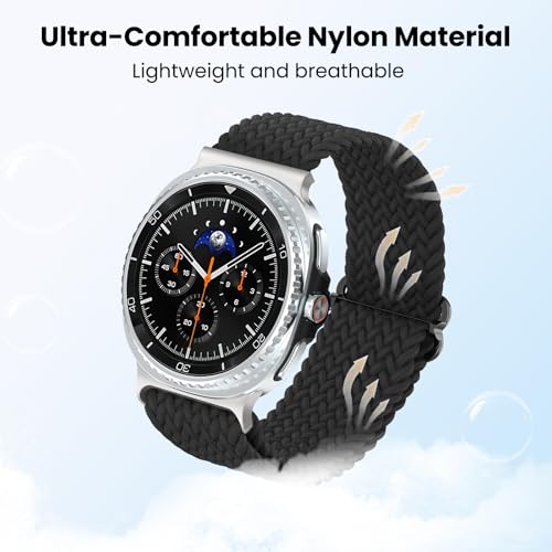 Delidigi Braided Stretchy Loop Compatible with Samsung Galaxy Watch 8 Band 40mm 44mm/Galaxy Watch 8 Classic 46mm No Gap One Click Elastic Nylon Replacement Straps for Men Women by Delidigi - Image 6