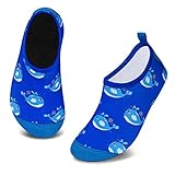 Badeschuhe Kinder Schwimmschuhe Wasserschuhe Schnell Trocknend Strandschuhe Aquaschuhe für Jungen Mädchen Baby Beach Pool(Blau Kleiner Delphin,5.5/6 UK Child,22/23 EU)