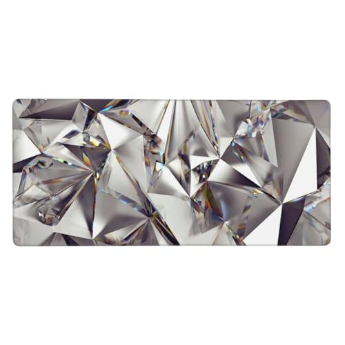 Tapis de souris XXL antidérapant imprimé diamants pour ordinateur