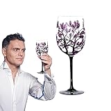 bicchieri da vino decorativi, bicchieri da vino dipinti ad albero da 450 ml, bicchieri da bevande personalizzati per alberi, bicchieri da vino dipinti stagionalmente con caratteristiche uniche realizz