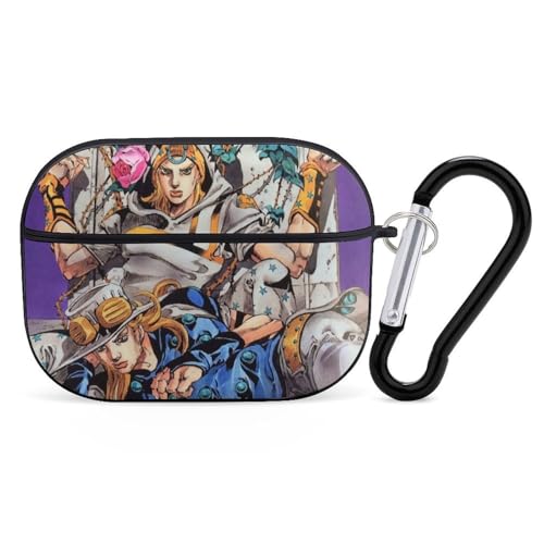 ジョジョの奇妙な冒険 アニメ AirPods Pro2 ケース 2022年9月発売 シロ エアーポッズ プロ2ケース AirPods Pro 第2世代 ケース カラビナ付き 落下防止 全面保護 耐衝撃 おしゃれ プレゼント Black-style-14 a
