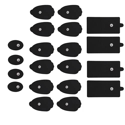 Belifu TENS Electrode Pads 20 PCS - Reusable Self-Adhesive Replacement Pads with 3.5mm Snap Connector Latex Free Pads Compatible with TENS & EMS Units for Pain Relief and Muscle Stimulation