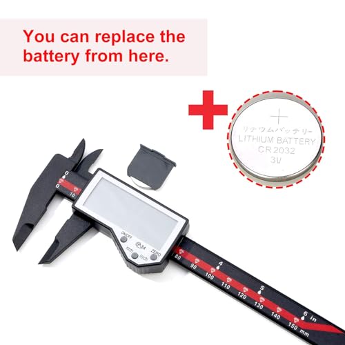 Image of Digital Caliper, 0-6 inch Electronic Caliper Auto - Off Feature with Large LCD Screen Vernier Caliper Conversion Measuring Tool for Length Depth Inner Outer Diameter Measuring
