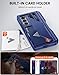 Vizvera for Samsung Galaxy Z Fold 6 Case RFID Wallet with Cards Holder [S Pen Holder] [Camera Cover] Shockproof Silicone Protective Phone Case for Z Fold 6 2024-Blue