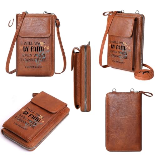 Image of KUKOO Small Crossbody Bags for Women PU Leather Cell Phone Purse Wallet with Credit Card Slots