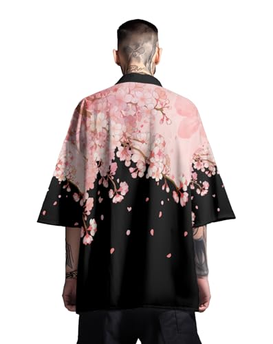 MFCT Japanese Streetwear Men's Lightweight Graphic Kimono