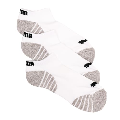 PUMA Mens 3-Pack Terry Low Cut Socks Socks - White