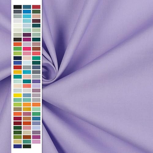 Tissu en coton uni lilas clair de 2 mètres pour couture créative