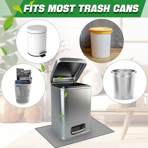 Image of Tinideya Waterproof Trash Can Mat with Raised Edge Non Slip Under Garbage Mat Trash Can Pads Protective Silicone Rubber Tray for Kitchen to Avoid Spills Floor Scratches(Gray,15.8 inch X 23.6 inch)