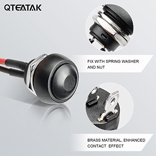 Qteatak JF-0088 1/2"(12Mm) Pre-Wired Mounting Hole On/Off Mini Round Waterproof Momentary Push Button Switch Jf-33B -2Pack thumb #2