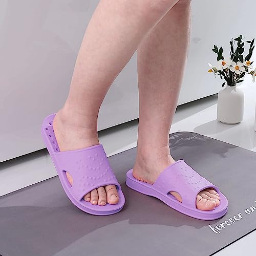 Image of shevalues Shower Shoes for Women Men with Arch Support Quick Drying Pool Slides Lightweight Beach Sandals with Drain Holes