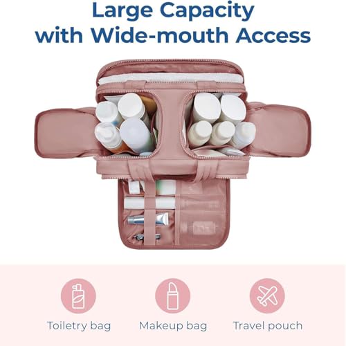 Convely Toiletry Bag, Travelfree Toiletry Bag, 4 in 1 Waterproof Travel Storage Bag, Large Compartment with Handle, Easy to Carry and Clean (Purple)2