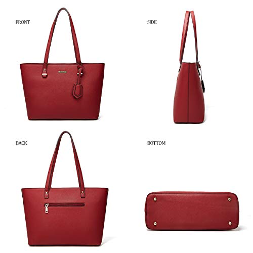 Women Fashion Handbags Wallet Tote Bag Shoulder Bag Top Handle Satchel Purse Set 4Pcs #TOP1