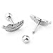 Jovivi 2pc Stainless Steel Barbell Feather Cartilage Helix Stud Earrings 16 Gauge 5/16