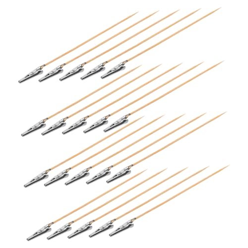 Happyyami 20Pcs Alligator Clips for Model Painting Lightweight Fixing Clips for DIY Coloring Memo Photos and Card Holders Long Tailed Clasp for Hobby