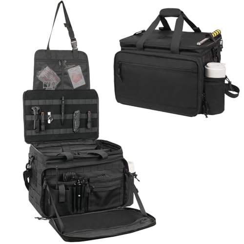 SCAVATA Patrol Bag Law Enforcement Police Gear Car Front Seat Vehicle Organizer Bags with MOLLE System (Black)