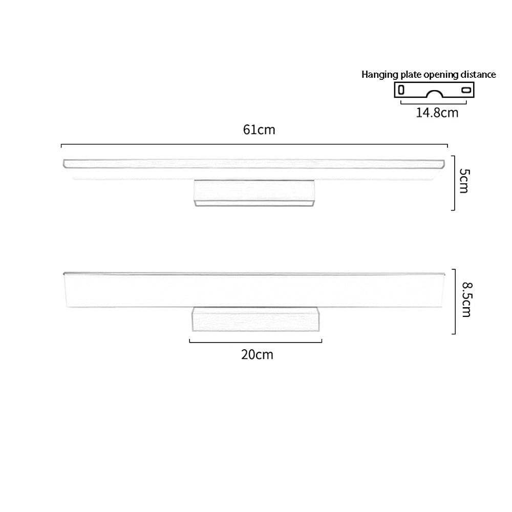 Illuminazione da parete , Lampada da specchio LED Lampada frontale da specchio Lampada da specchio for il trucco in alluminio, 24W Luci for specchio da bagno Lampada da parete for bagno for armadietto