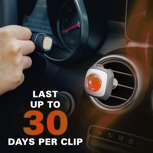Image of Air Jungles Eleu Pomelo Scent Car Air Freshener Vent Clip 6 Ct | Long Lasting Up To 180 Days Car Refresher, Auto Interior Odor Eliminator Fragrance Oil Perfume Accessory, 4ml Each