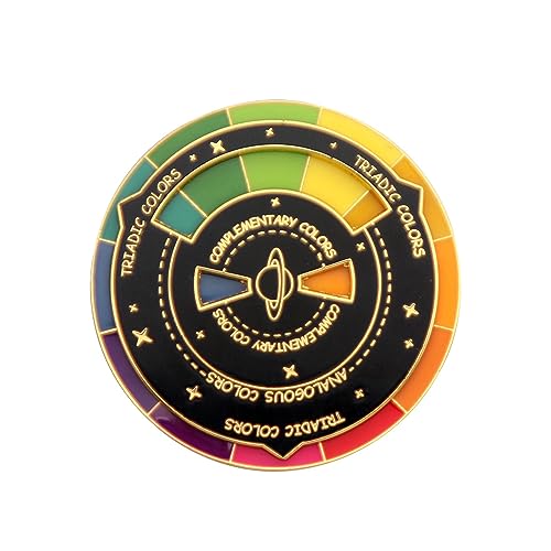 Color Wheel Enamel Pins - Creative Spinning Color Wheel Lapel Pins - Aesthetic Arts Badge Gifts for Artists