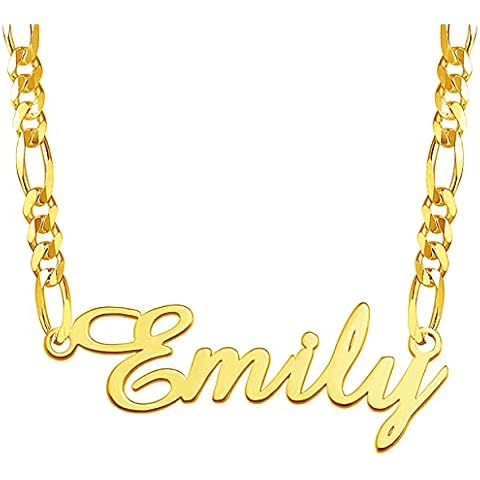 LoEnMe Jewelry Gold Plated Personalized Name Custom Made Script Letter Necklace Cover