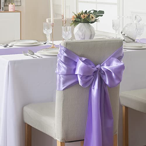6 Pack Satin Table Runner, 12×108 Inch For Party Wedding, Birthday, Banquets，Graduation Engagements, Christmas, Decoration(Lavender) #TOP5